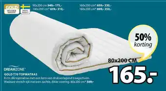 Jysk Gold T70 Topmatras aanbieding