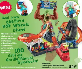 Intertoys Hot wheels giftige gorilla aanval speelset aanbieding