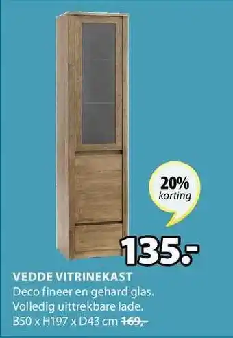 Jysk Vedde Vitrinekast aanbieding