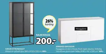 Jysk Virum Vitrinekast aanbieding