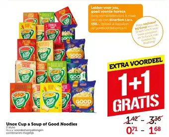 Coop Unox cup a soup of good noodles aanbieding