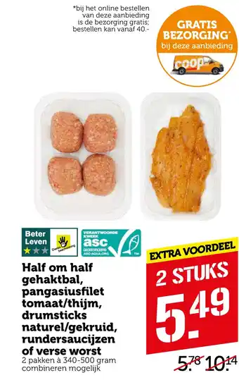 Coop Half om half gehaktbal aanbieding