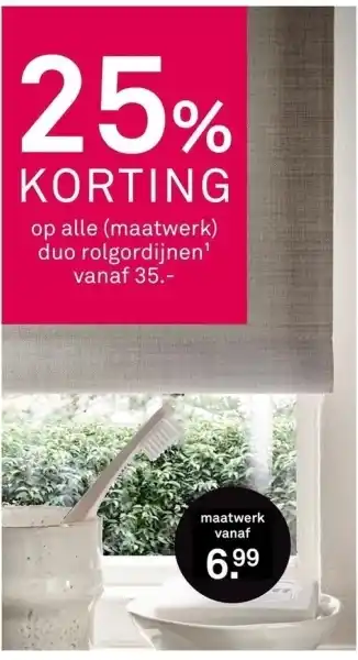 Karwei op alle (maatwerk) duo rolgordijnen¹ aanbieding