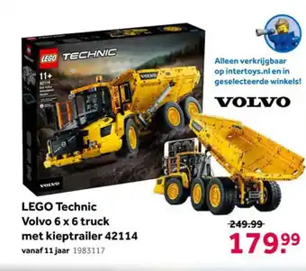 Intertoys Lego Technic Volvo 6x6 truck met kieptrailer 42114 aanbieding