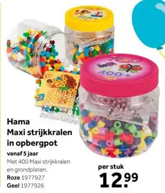 Intertoys Hama Maxi strijkkralen in opbergpot aanbieding