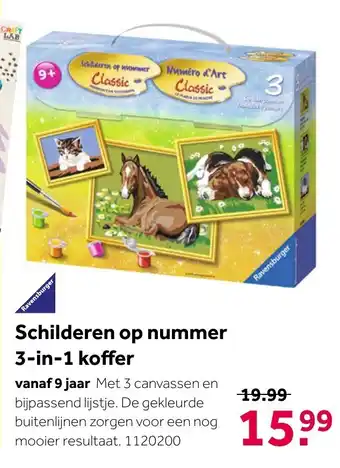 Intertoys Schilderen op nummer 3-in-1 koffer aanbieding