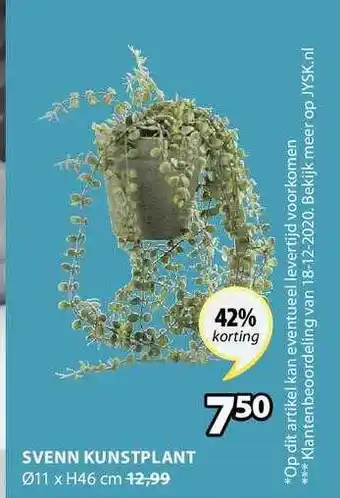 Jysk Svenn Kunstplant aanbieding