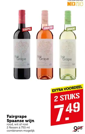 Coop Fairgrape spaanse wijn aanbieding