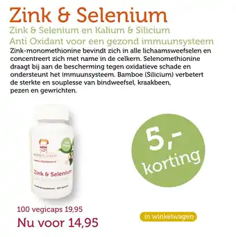 De Rode Pilaren Zink & selenium aanbieding