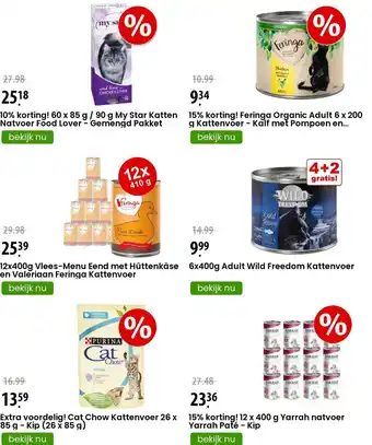 Zooplus 10% korting! 60 x 85 g / 90 g My Star Katten Natvoer Food Lover - Gemengd Pakket aanbieding