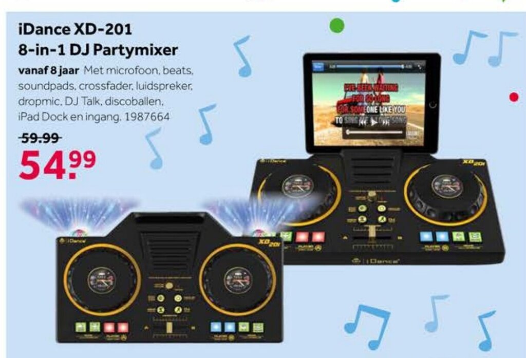 iDance XD201 9in1 DJ partymixer aanbieding bij Intertoys
