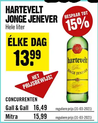 Dirck 3 Hartevelt jonge jenever hele liter aanbieding