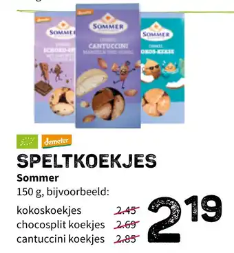 Ekoplaza Sommer speltkoekjes 150 g aanbieding