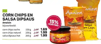 Ekoplaza Amaizin corn chips en salsa dipsaus aanbieding