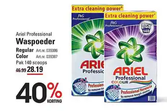 Sligro Ariel professional waspoeder : regular of color 40% Korting aanbieding