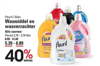 Sligro Fleuril - silan wasmiddel en wasverzachter 40% Korting aanbieding