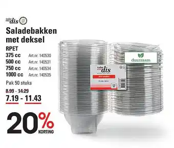 Sligro Take dis saladebakken met deksel 20% Korting aanbieding