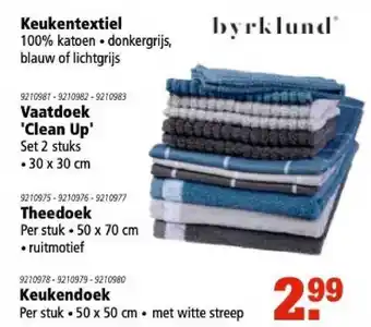 Marskramer Keukentextiel, vaatdoek 'clean up', theedoek of keukendoek aanbieding