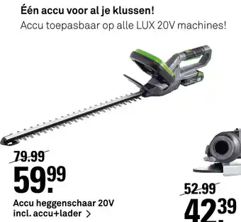 Karwei Accu heggenschaar 20V incl. accu+lader aanbieding