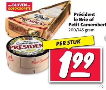 Nettorama Président le Brie of Petit Camembert 200/145 gram aanbieding