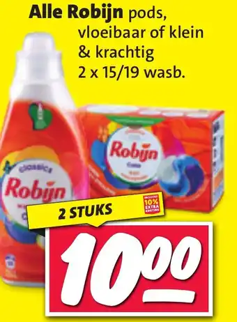 Nettorama Alle Robijn pods, vloeibaar of klein & krachtig 2 x 15/19 wasb. aanbieding