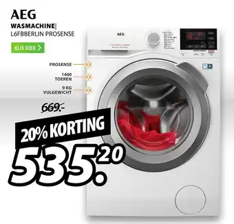 Expert AEG Wasmachine | L6FBBERLIN PROSENSE aanbieding