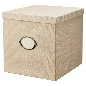 IKEA Kvarnvik Doos met deksel, beige, 32x35x32 cm aanbieding