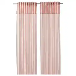 IKEA Moalisa Gordijnen, 1 paar, bleekroze/roze, 145x300 cm aanbieding