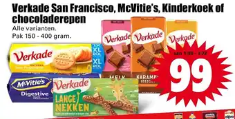 Dirk Verkade San Francisco, McVitie's, kinderkoek of chocoladerepen 150-400g aanbieding