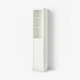 IKEA Billy / oxberg Boekenkast paneel-/vitrinedeur, wit/glas, 40x42x202 cm aanbieding