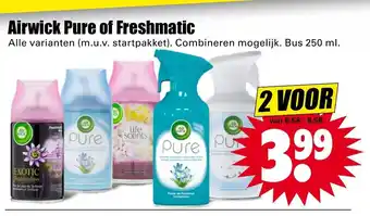 Dirk Airwick Pure of Freshmatic 2*250ml aanbieding