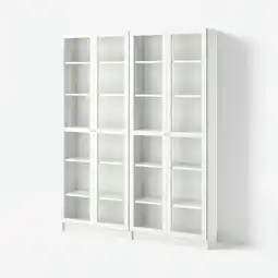 IKEA Billy / oxberg Boekenkast, wit/glas, 160x30x202 cm aanbieding
