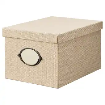 IKEA Kvarnvik Doos met deksel, beige, 25x35x20 cm aanbieding