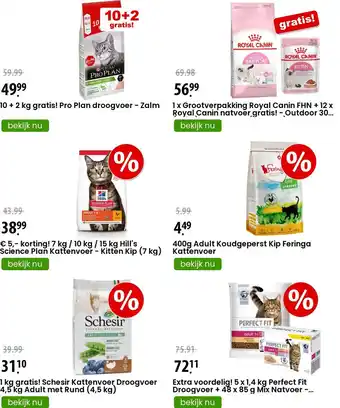 Zooplus 1 x Grootverpakking Royal Canin FHN + 12 x Royal Canin natvoer gratis! - Outdoor 30 (10 kg) + Instinctive (12 x 85 g) aanbieding