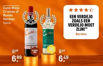 Gall & Gall Cune Rioja Crianza of Rueda Verdejo aanbieding