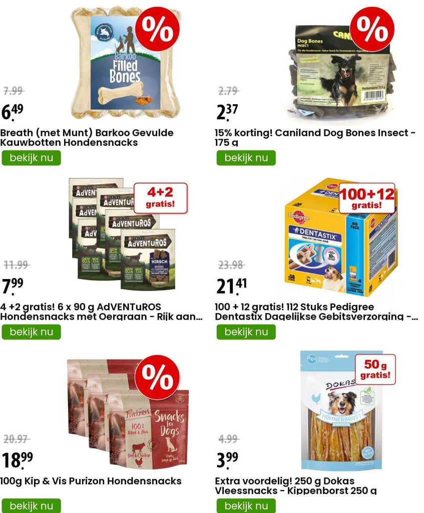 4 +2 gratis! 6 x 90 g AdVENTuROS Hondensnacks met Oergraan Rijk aan