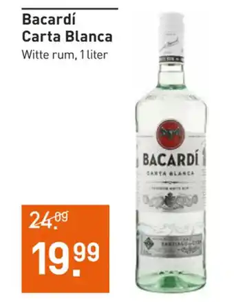 Gall & Gall Bacardí Carta Blanca Witte rum, 1 liter aanbieding