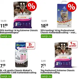 Zooplus 20% korting! 14 kg Extreme Classic Babypoedergeur aanbieding