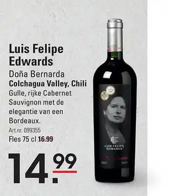 Sligro Luis felipe edwards doña bernarda colchagua valley, chili aanbieding