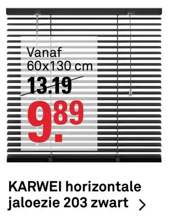 Karwei Karwei horizontale jaloezie 203 zwart 60x130 cm aanbieding