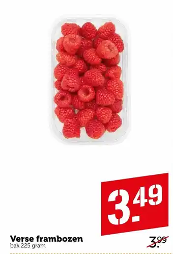 Coop Frambozen 225g aanbieding