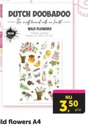 Boekenvoordeel Stansvel Wild flowers A4 aanbieding