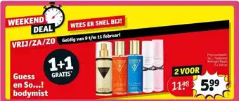 Kruidvat Guess en So...! bodymist aanbieding