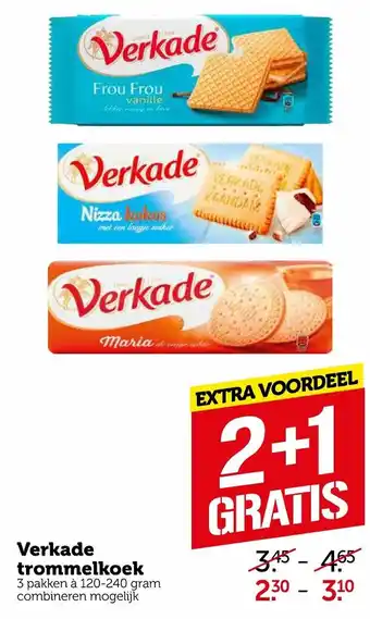 Coop Verkade trommelkoek 3*120-240g aanbieding