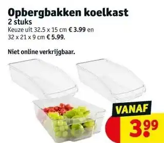 Kruidvat Opbergbakken koelkast 2 stuks aanbieding