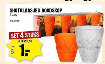 Dirck 3 Shotglaasjes Doodskop aanbieding