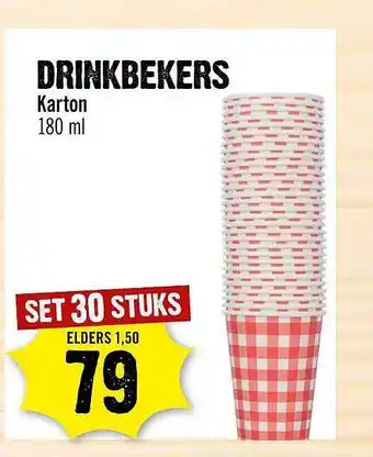 Dirck 3 Drinkbekers Karton 180ml aanbieding