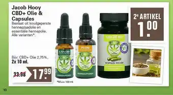 De Online Drogist Jacob Hooy CBD+ Olie & Capsules aanbieding