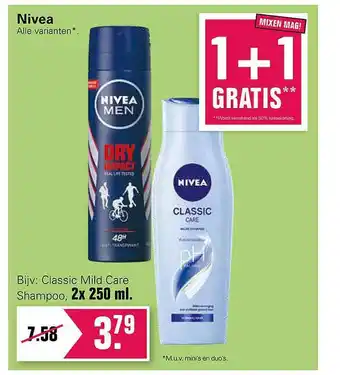 De Online Drogist Nivea Classic Mild Care 1+1 Gratis aanbieding