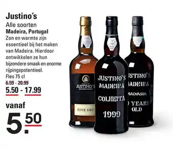 Sligro Justino's madeira, portugal aanbieding